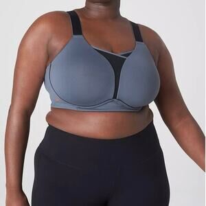Livi for Lane Bryant Women's Sports Bra Size 40D Black and Gray Supportive